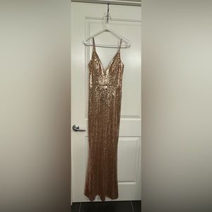 Revelry Camilla Sequin Dress in Rose Gold (size 8)